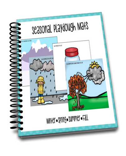 Four Seasons Playdough Mats with Activity Prompts