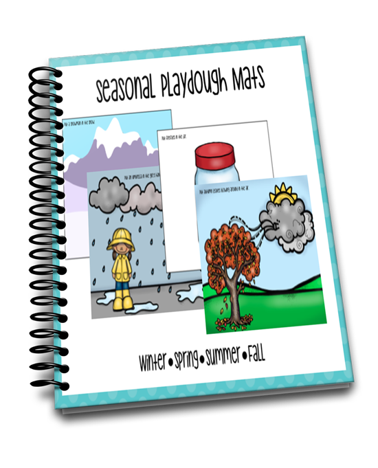 Four Seasons Playdough Mats with Activity Prompts