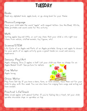 Kindergarten and Preschool Apple Theme Unit